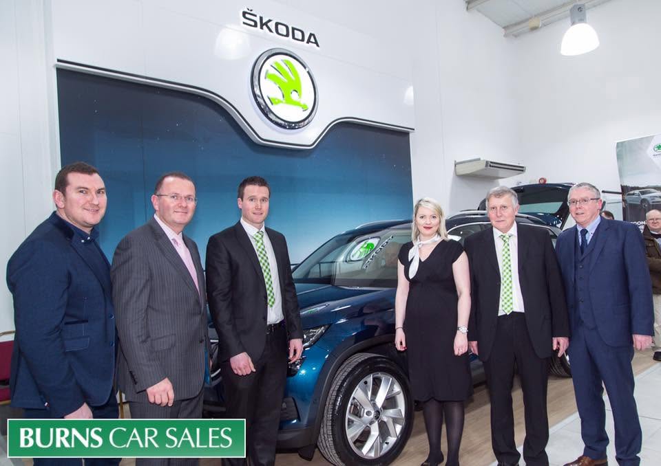 The Burns Car Sales team at the January 2017 Škoda showroom launch in Ballisodare, Sligo